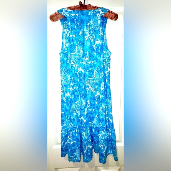 Lilly Pulitzer Lindy Dress Amalfi Blue Sunny State of Mind Size Small EUC - Picture 7 of 14